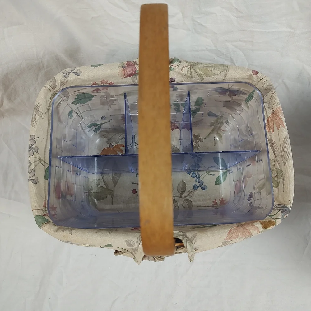 Longaberger 1992 Spring Basket Botanical Fields Liner Divided Plastic Protector - Picture 3 of 12